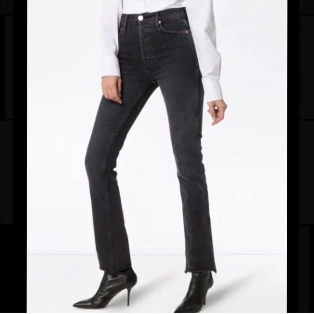 Redone Double Needle Black Jeans